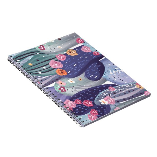 Cactus Pattern Colorful Waterverf Notitieboek (Rechterzijde)