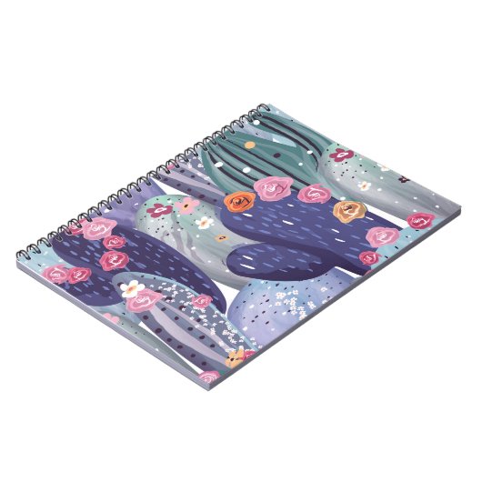 Cactus Pattern Colorful Waterverf Notitieboek (Linkerzijde)