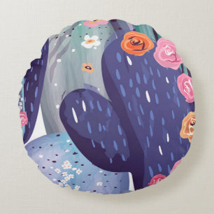 Cactus Pattern Colorful Waterverf Rond Kussen