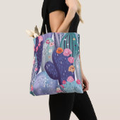 Cactus Pattern Colorful Waterverf Tote Bag (Dichtbij)