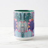 Cactus Pattern Colorful Waterverf Tweekleurige Koffiemok (Center)