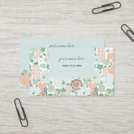 Cactus Pattern Coral Mint Green Visitekaartje