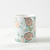 Cactus Pattern Cute Print Coral Mint Grey Koffiemok (Center)