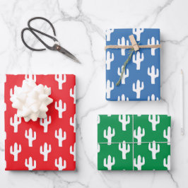 Cactus Pattern Desert Southwest Primary Colors Fun Inpakpapier Vel
