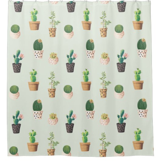 Cactus Pattern Douchegordijn (Voorkant)