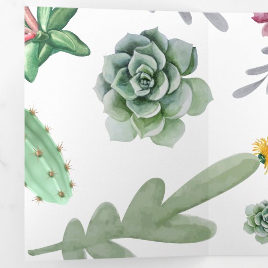 Cactus Pattern Drieluik Wenskaart (Binnenzijde eerst)