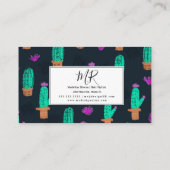 Cactus Pattern Event Florist Stylist Designer Visitekaartje (Achterkant)