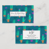 Cactus Pattern Event Florist Stylist Designer Visitekaartje (Voorkant / Achterkant)