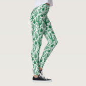 Cactus Pattern - Forest Green and White Leggings (Rechts)