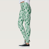 Cactus Pattern - Forest Green and White Leggings (Links)