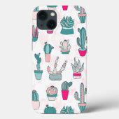 Cactus Pattern Hoesje-Mate Trendy Roze Huis Plante Case-Mate iPhone Case (Achterkant)