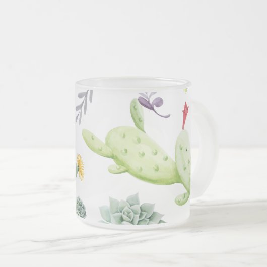 Cactus Pattern Matglas Koffiemok (Voorkant rechts)