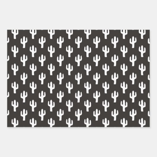 Cactus Pattern Neutral Desert Modern Business Inpakpapier Vel (Voorkant 2)