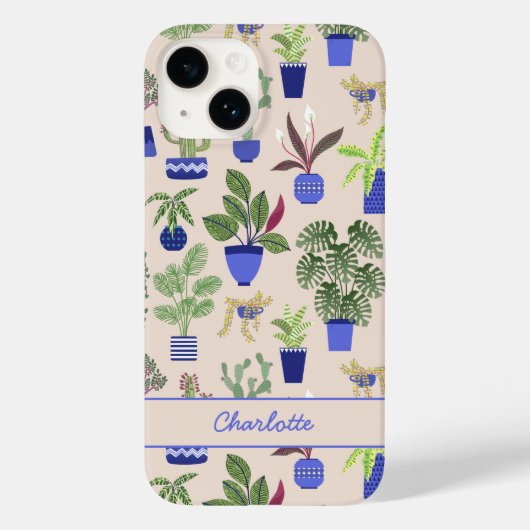 Cactus Pattern Personalized Case-Mate iPhone Case (Achterkant)