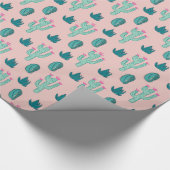 Cactus Pattern Pink and Green Cadeaupapier (Hoek)