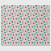 Cactus Pattern Pink and Green Cadeaupapier (Vlak)
