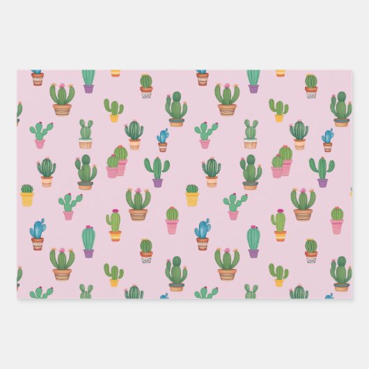 Cactus Pattern Plant Mom Wrapping Paper Sheets (Voorkant 2)