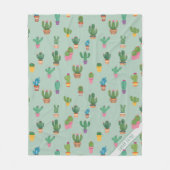 Cactus Pattern Plant Naam moeder Groene Fleece Dek Deken (Voorkant)