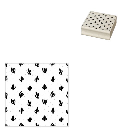 Cactus Pattern Print Rubber Stamp Rubberstempel (Gestempeld)