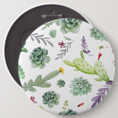 Cactus Pattern Ronde Button 6,0 Cm (Voorkant /achterkant)