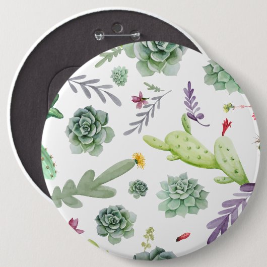 Cactus Pattern Ronde Button 6,0 Cm (Voorkant /achterkant)