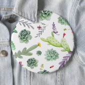 Cactus Pattern Ronde Button 6,0 Cm (In situ)