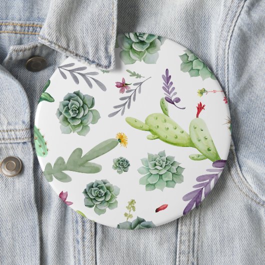 Cactus Pattern Ronde Button 6,0 Cm (In situ)