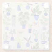 Cactus Pattern roze Glazen Onderzetter (Achterkant)