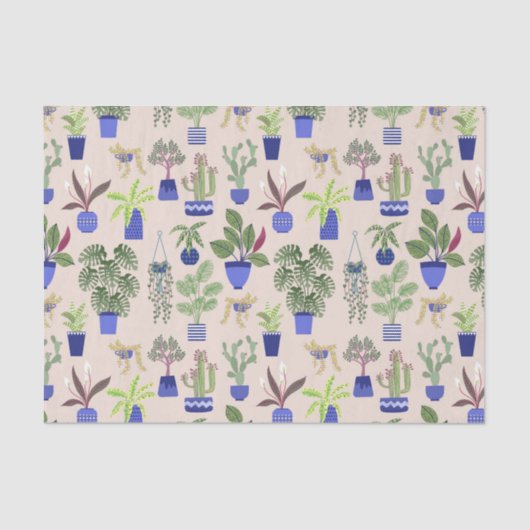 Cactus Pattern roze Tissuepapier (Voorkant)