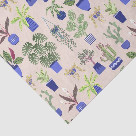 Cactus Pattern roze Tissuepapier (Detail)