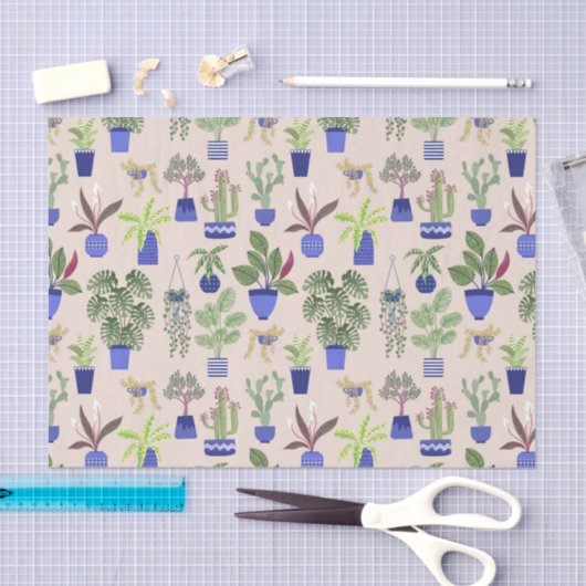 Cactus Pattern roze Tissuepapier (Craft)