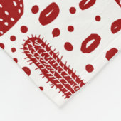 Cactus Pattern - Ruby Red en White Fleece Deken (Hoek)