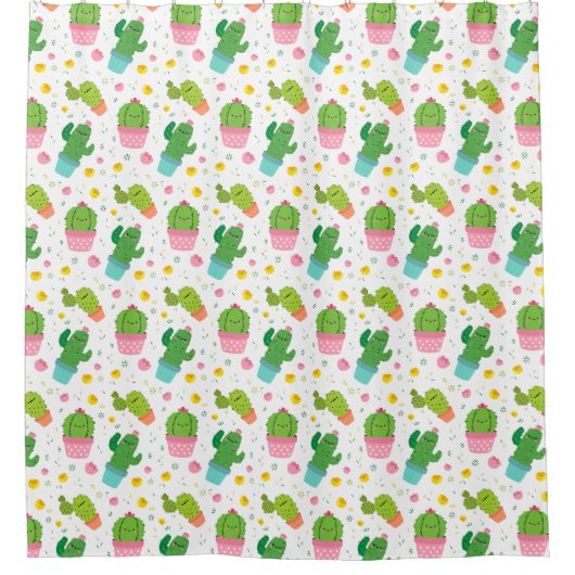 Cactus Pattern Shower Curtain Douchegordijn (Voorkant)