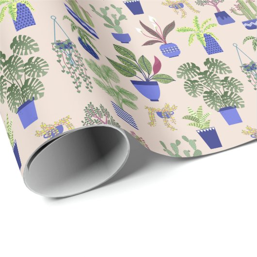 Cactus Pattern Simplistic Cadeaupapier (Rol Hoek)