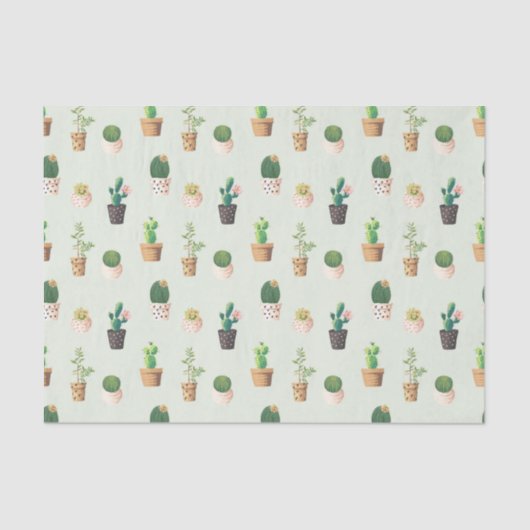 Cactus Pattern - Succulent Plant Tissuepapier (Voorkant)