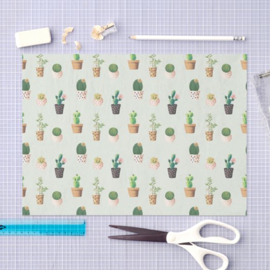 Cactus Pattern - Succulent Plant Tissuepapier (Craft)