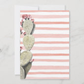 Cactus Peach Baby shower Girl Uitnodiging (Achterkant)