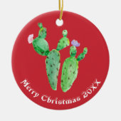 Cactus Personalized Keramisch Ornament (Voorkant)