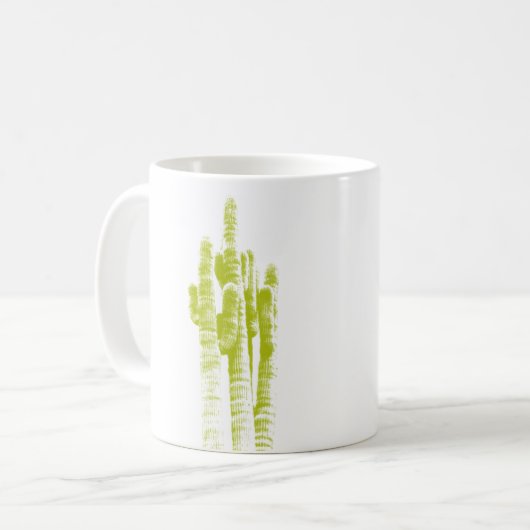 Cactus Photo Art Lime Green Modern Desert Fun Koffiemok (Voorkant links)