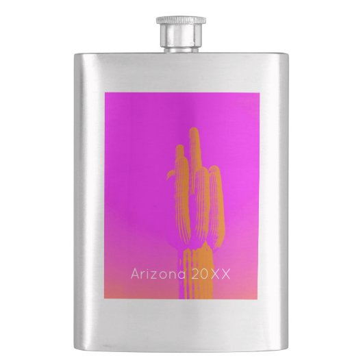 Cactus Photoart Roze Sinaasappel Custom Text Deser Flacon (Voorkant)