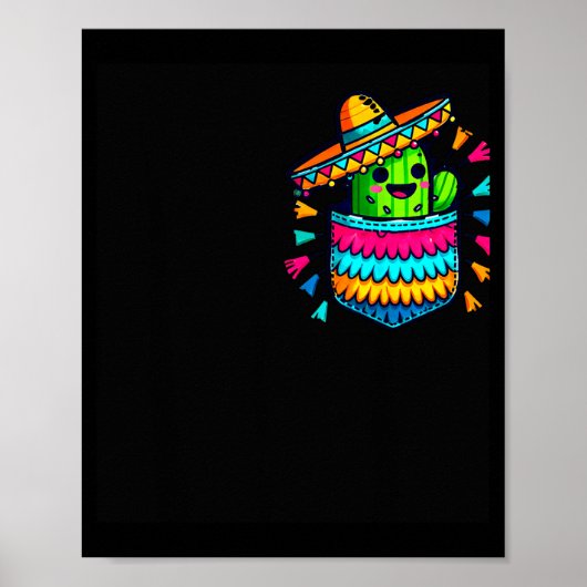Cactus Piñata Zak Cinco De Mayo Mexicaans Feest C Poster (Voorkant)