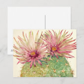Cactus Pink Blossom Briefkaart (Voorkant / Achterkant)