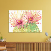 Cactus Pink Blossom Canvas Afdruk (Insitu (Woonkamer))