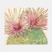 Cactus Pink Blossom Fleece Deken (Voorkant (Horizontaal))