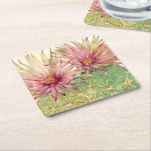 Cactus Pink Blossom Kartonnen Onderzetters (Schuin)