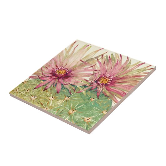 Cactus Pink Blossom Tegeltje (Zijkant)