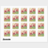 Cactus Pink Blossom Vierkante Sticker (Vel)