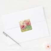 Cactus Pink Blossom Vierkante Sticker (Envelop)