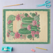 Cactus Pink Flower Ephemera Collage Art No1 Tissuepapier (Craft)