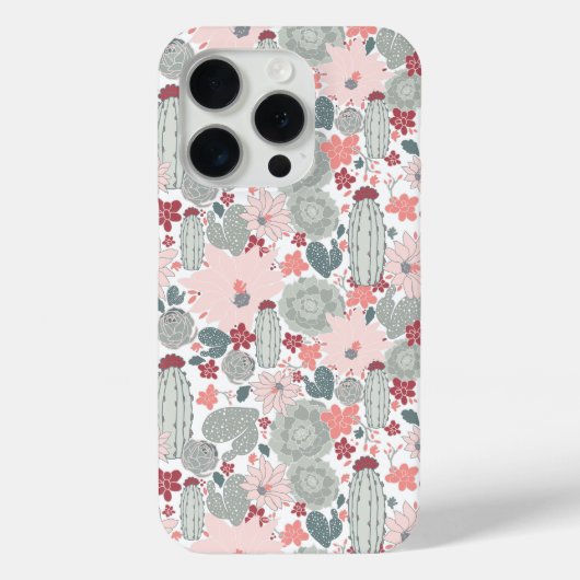 Cactus Pink Mint Succulents Desert Planten Case-Mate iPhone Case (Achterkant)